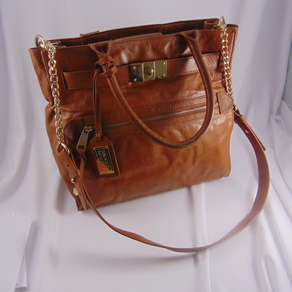 BADGLEY MISCHKA Brown Leather Satchel